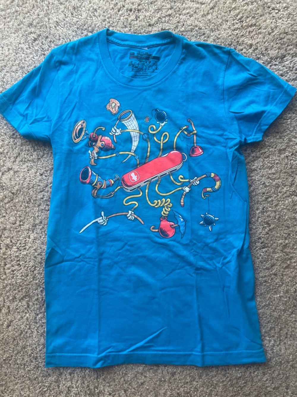 Threadless Medium-Girly Blue “Dr. Swiss” Tee with Graphic - Picture 2 of 6
